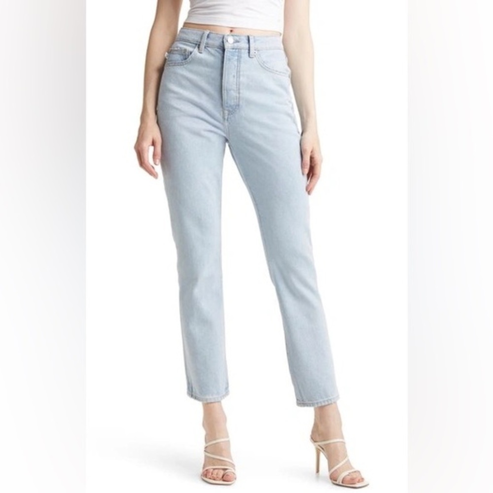 Lovers + Friends Reece High‎ Waist Straight Leg Jeans in Palms